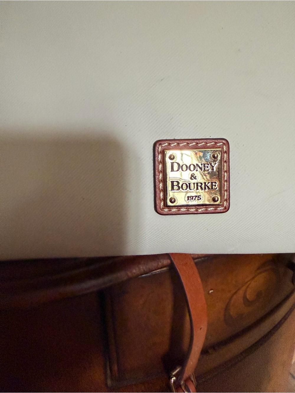 Dooney & Bourke Ivory Crossbody with Brown Leather Trim - Picture 7 of 11